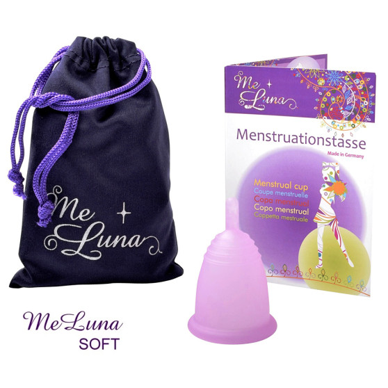 Cupa menstruală Me Luna Soft S cu tijă roz (MELU018)