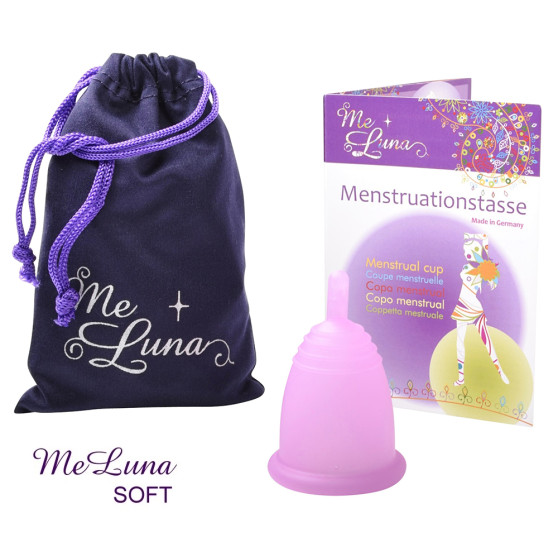 Cupa menstruală Me Luna Soft M cu tijă roz (MELU019)