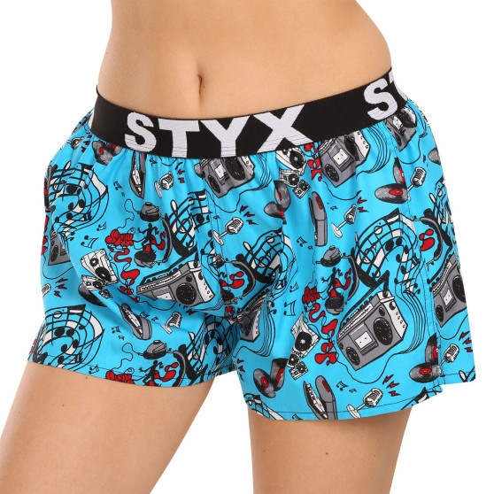 Pantaloni scurți pentru femei Styx art sport cauciuc muzica (T1558)