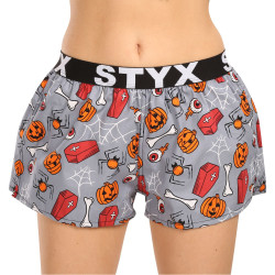 Pantaloni scurți pentru femei Styx arta sporturi de cauciuc sicrie de Halloween (T1752)