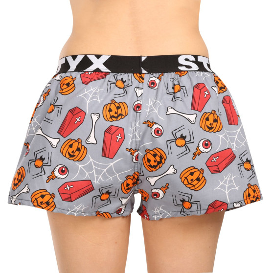 Pantaloni scurți pentru femei Styx arta sporturi de cauciuc sicrie de Halloween (T1752)