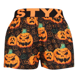 Pantaloni scurți pentru copii Styx art sport cauciuc Halloween dovleac (BJ1755)