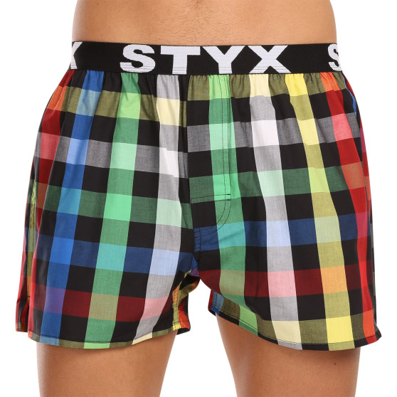 5PACK Boxeri largi bărbați Styx elastic sport multicolor (5B1112345)