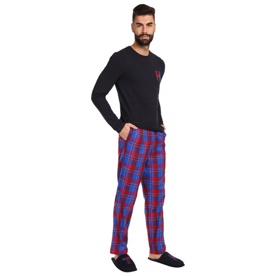 Pijamale pentru bărbați Tommy Hilfiger cu papuci multicolore în cutie cadou (UM0UM02989 0G5)