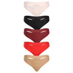 5PACK tanga pentru femei Calvin Klein fără cusur multicolor (QD5147E-HW1)
