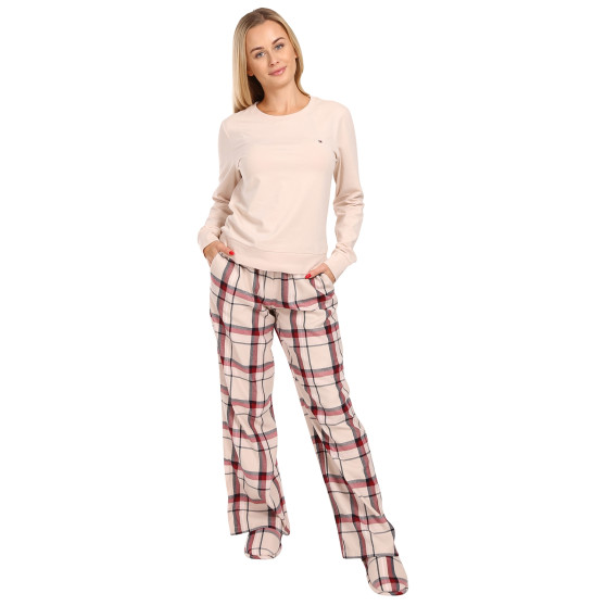Pijamale pentru femei Tommy Hilfiger cu papuci multicolore în cutie cadou (UW0UW04853 0TA)