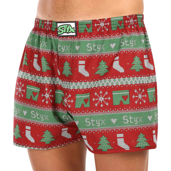Bărbați pantaloni scurți Styx art clasic de cauciuc supradimensionat de Crăciun tricotat (E1658)