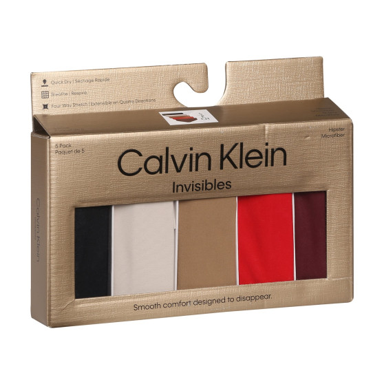 5PACK chiloți pentru femei Calvin Klein multicolor fără cusur (QD5148E-HW1)