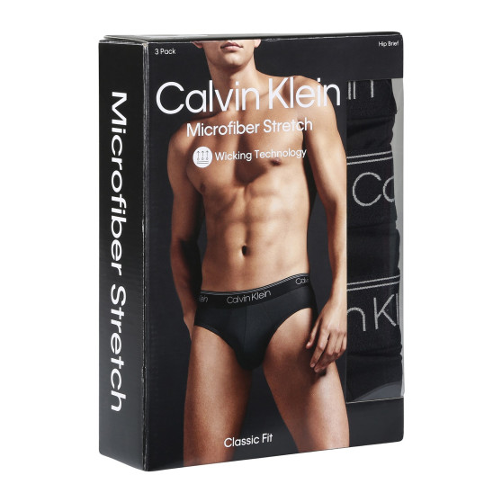 3PACK slipuri bărbați Calvin Klein negre (NB2568A-UB1)