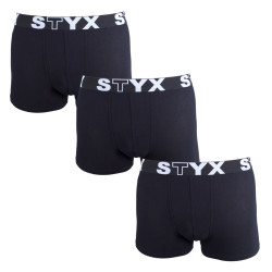 3PACK boxeri pentru bărbați Styx sport elastic supradimensionat negru (3R960)