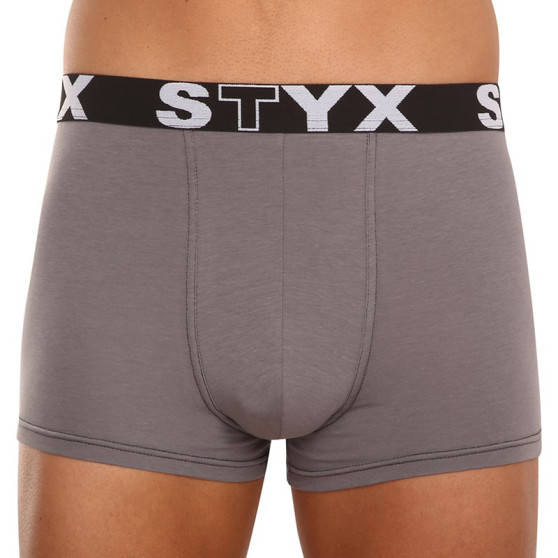 3PACK boxeri pentru bărbați Styx sport elastic gri închis (3G1063)