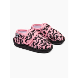 Papuci veseli cu velcro pentru copii Dedoles Pisici roz (D-K-F-BS-C-T-079)