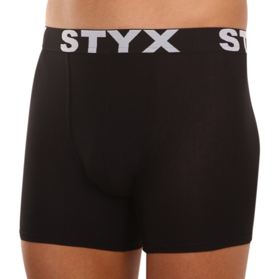 5PACK boxeri bărbați Styx long elastic sport negru (5U960)