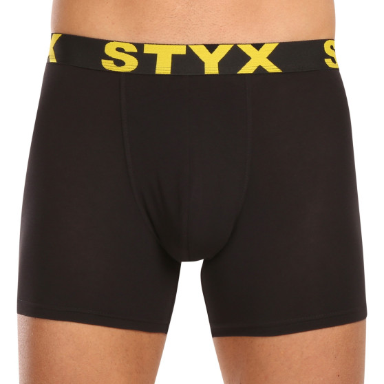 5PACK boxeri bărbați Styx long elastic sport negru (5U9601)