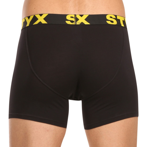 5PACK boxeri bărbați Styx long elastic sport negru (5U9601)