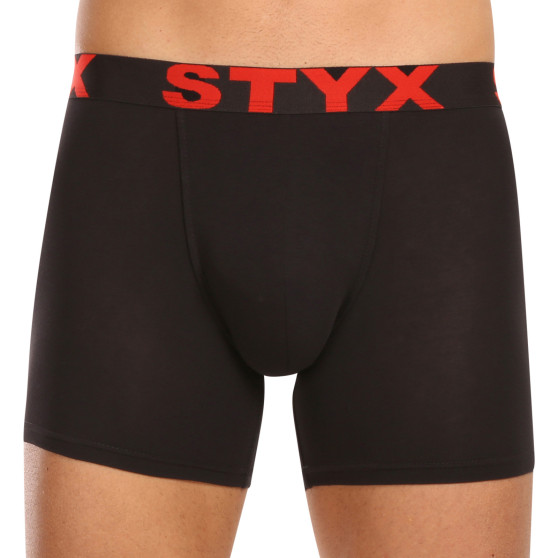 5PACK boxeri bărbați Styx long elastic sport negru (5U9602)