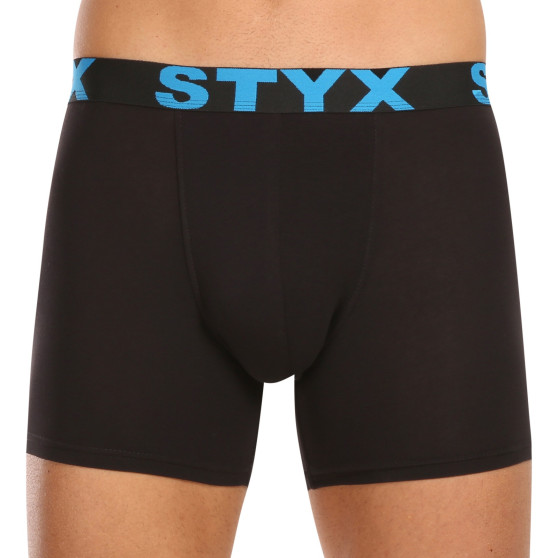 5PACK boxeri bărbați Styx long elastic sport negru (5U9602)