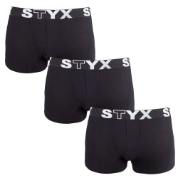 3PACK boxeri pentru copii Styx sport elastic negru (3GJ960)