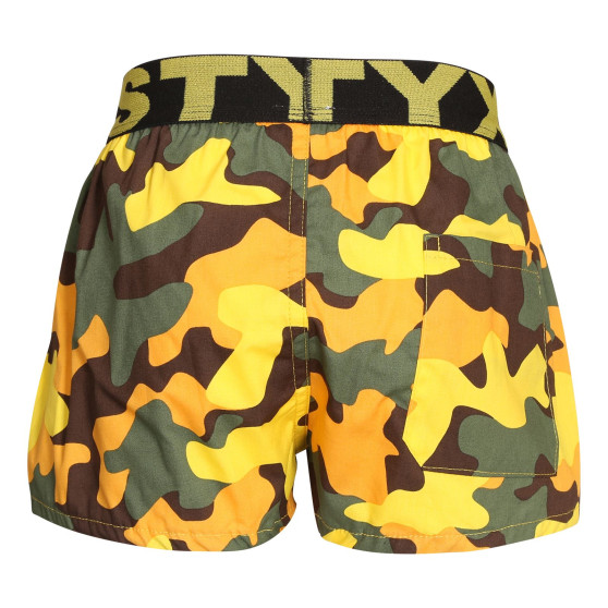 Pantaloni scurți pentru copii Styx art sport cauciuc camuflaj galben (BJ1559)