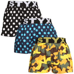 3PACK Pantaloni scurți pentru copii Styx art sport cauciuc multicolor (3BJ15901)