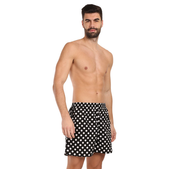 Pantaloni scurți de casă pentru bărbați cu buzunare Styx buline cu buline (D1650)