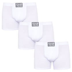 3PACK boxeri pentru bărbați Styx lung clasic elastic clasic alb (3F1061)