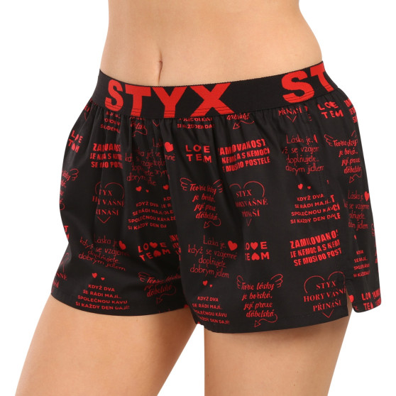 Pantaloni scurți pentru femei Styx art sport cauciuc de cauciuc Ziua Îndrăgostiților versuri (T1757)