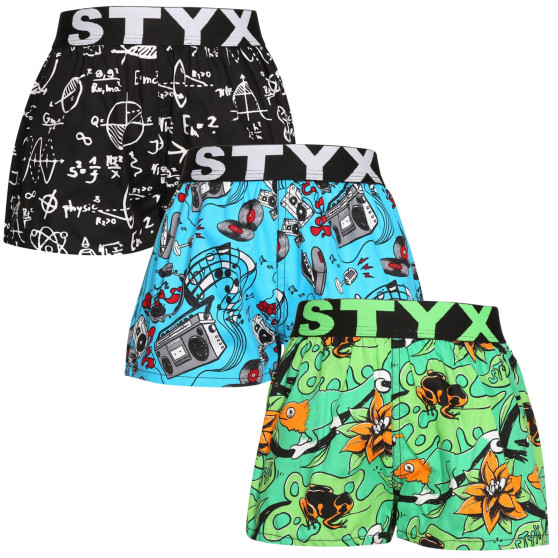 3PACK Pantaloni scurți pentru copii Styx art sport cauciuc multicolor (3BJ15782)