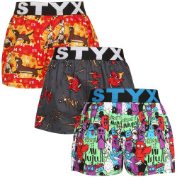 3PACK Boxeri largi pentru copii Styx art sport cauciuc multicolor (3BJ15245)