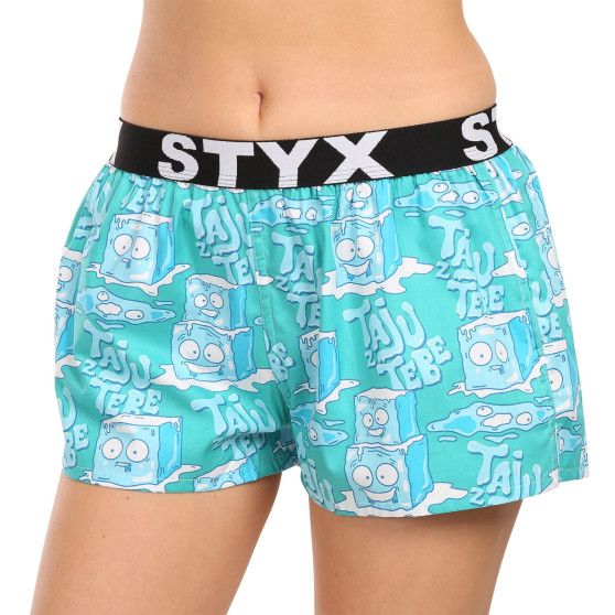 Pantaloni scurți pentru femei Styx art sport cauciuc cuburi de gheață (T1657)