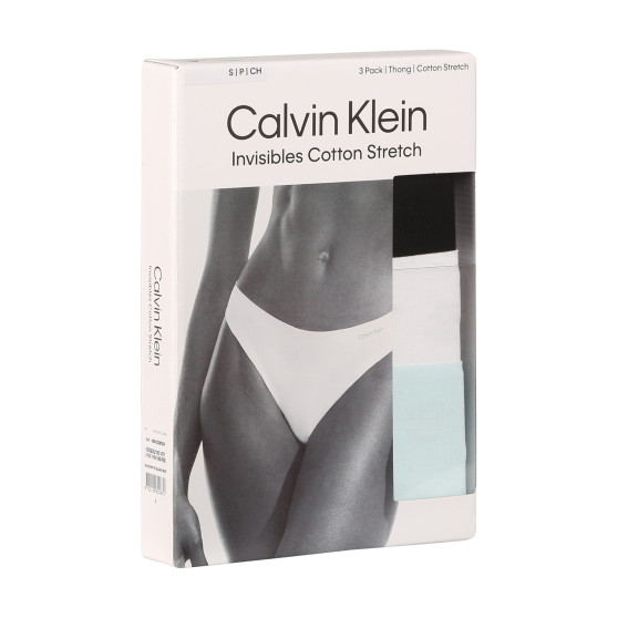 3PACK tanga damă Calvin Klein multicolor (QD5219E-NOY)