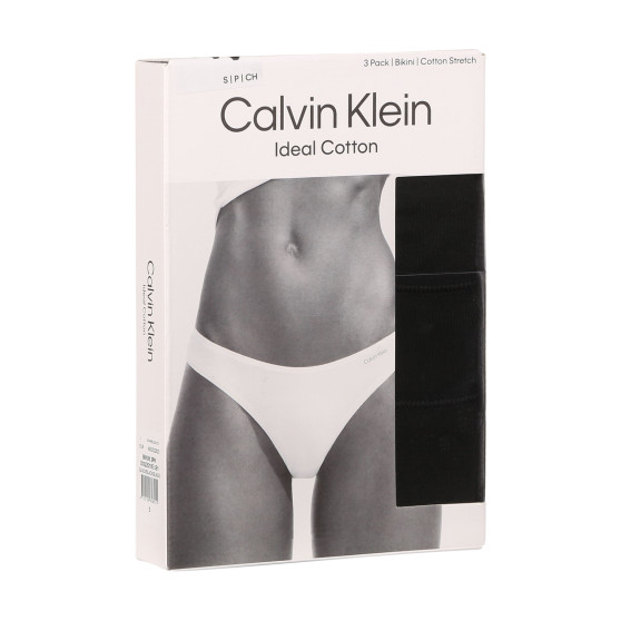 3PACK chiloți damă Calvin Klein negri (QD5218E-UB1)