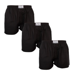 3PACK pantaloni scurți pentru bărbați Styx classic elastic negru (3A0960)