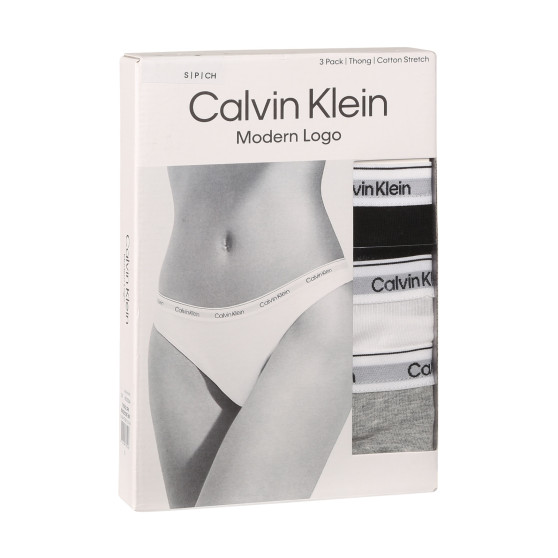 3PACK tanga damă Calvin Klein multicolor (QD5209E-MPI)