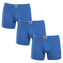 3PACK boxeri bărbați Styx long elastic clasic albastru (3F1167)