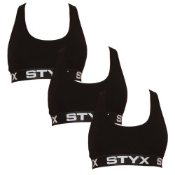 3PACK sutien pentru femei Styx sport negru (3IP0960)