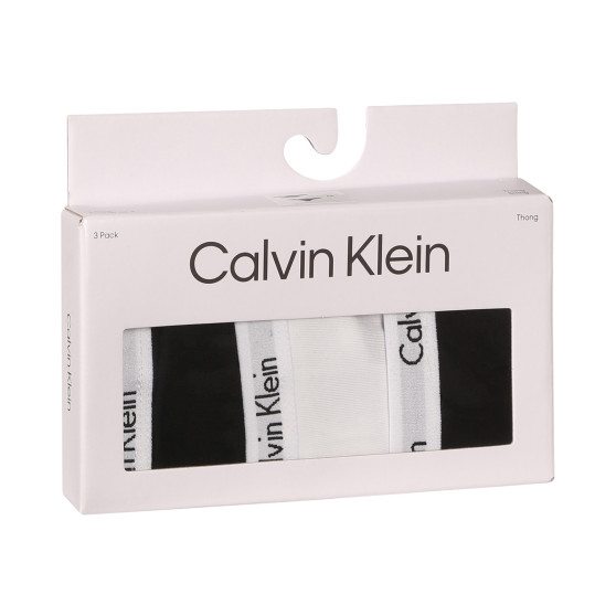 3PACK tanga damă Calvin Klein multicolor (QD3587E-WZB)