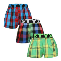 3PACK pantaloni scurți pentru copii Styx sport elastic multicolor (3BJ11123)