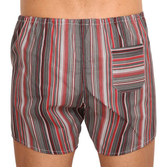 3PACK Pantaloni scurți clasici pentru bărbați Foltýn dungi roșii (3xK52)