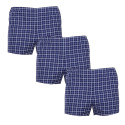 3PACK pantaloni scurți clasici pentru bărbați Foltýn oversized albastru (3xKN79)