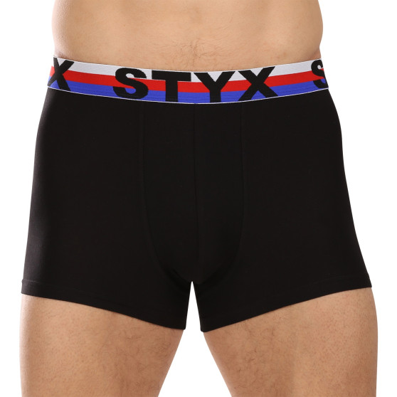 3PACK boxeri pentru bărbați Styx sport elastic negru tricolor negru (3G1960)