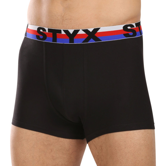 3PACK boxeri pentru bărbați Styx sport elastic negru tricolor negru (3G1960)