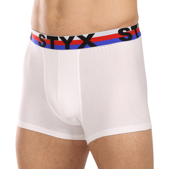 3PACK boxeri pentru bărbați Styx sport elastic alb tricolor alb tricolor (3G2061)