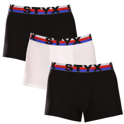 3PACK boxeri pentru bărbați Styx sport elastic multicolor tricolor multicolor (3G19001)