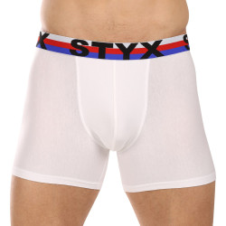 Bărbați boxeri Styx pantaloni scurți lungi sport elastic alb tricolor alb tricolor (U2061)