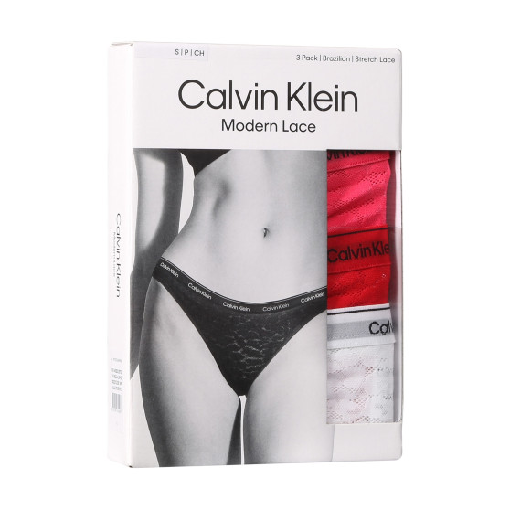 3PACK Chiloți damă brazilieni Calvin Klein multicolori (QD5225E-NPC)