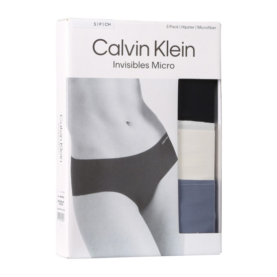 3PACK chiloți pentru femei Calvin Klein multicolor fără cusur (QD3559E-NP0)