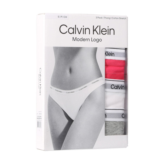 3PACK tanga damă Calvin Klein multicolor (QD5209E-NP4)
