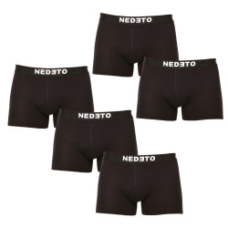 5PACK boxeri bărbați Nedeto negri (5NDTB001-brand)