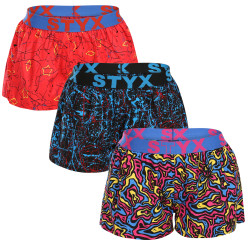 3PACK Boxeri largi pentru femei Styx art sports cauciuc multicolor (3T13603)
